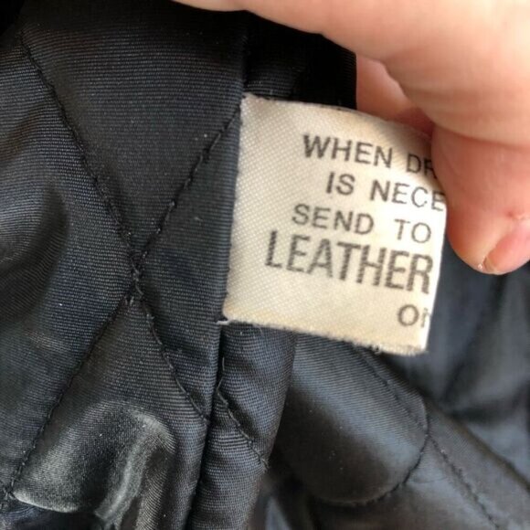 Destroyed Vintage 80s Pierre Cardin Men's Size 42 Leather Bomber Jacket Grunge - Picture 16 of 16